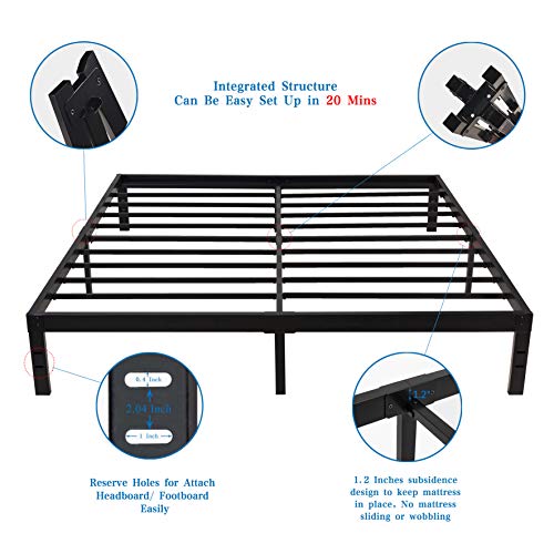 Homdock 14 Inch Metal Platform Bed Frame/Sturdy Strong Steel Structure