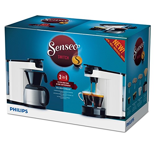 Philips HD7892/01 Senseo Switch Kaffeevollautomat, 2 in 1, Weiß 1 l, Kaffeepads und Filterkaffee – Bild 8