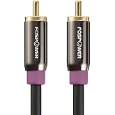 FosPower (10 FT / 3 M) Subwoofer Cable Audio RCA to RCA, 24K Gold Plated 1-Male to 1-Male Dual Shielded Cord