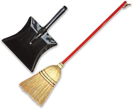 Amazon Redecker レデッカー 赤い柄が可愛いほうきs フック付きチリトリ ダストパン ブラック セット ほうき ちりとり オンライン通販