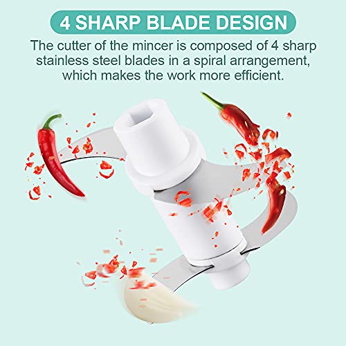 Electric Mini Garlic Chopper, Cordless Portable Mini Electric Food