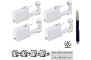 SXBBSMC Ear Piercing Kit, 4 Pack Ear Piercing gun Kit with 5mm Silver Earring Studs, Self Disposable Ear Piercing Gun