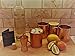 Mule Works by Flextyle Products - Moscow Mule Mugs Copper 4 Mug Gift Set. 16 oz Capacity 100% Pure Copper Hammered Finish with Copper Jigger and Copper Stirring Spoon - Beautiful Gift Box Included