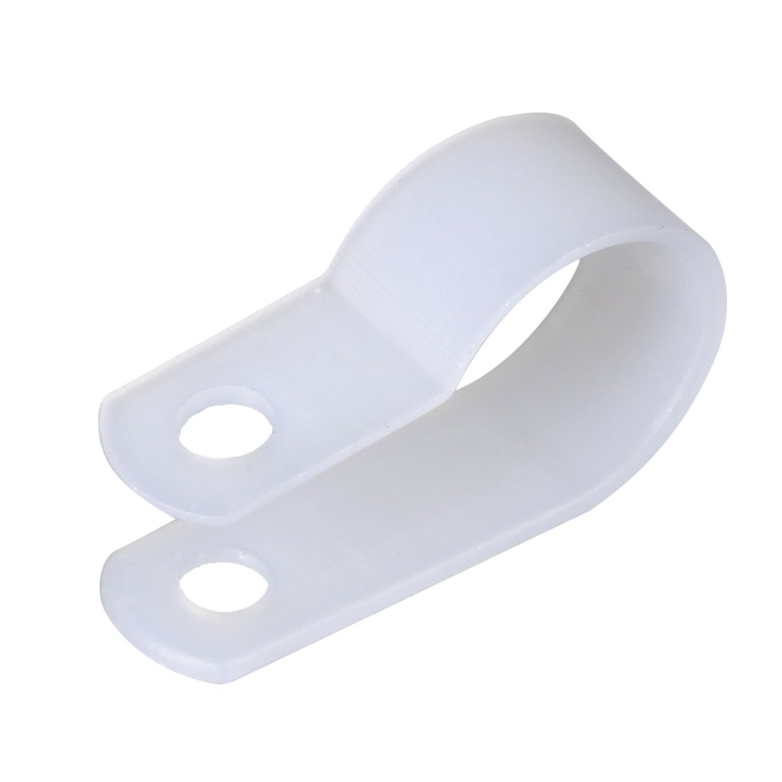 sourcing map 50Pcs Nylon R-Type Cable Clamp Organizer Cord Clips for Wire Management 15mm White