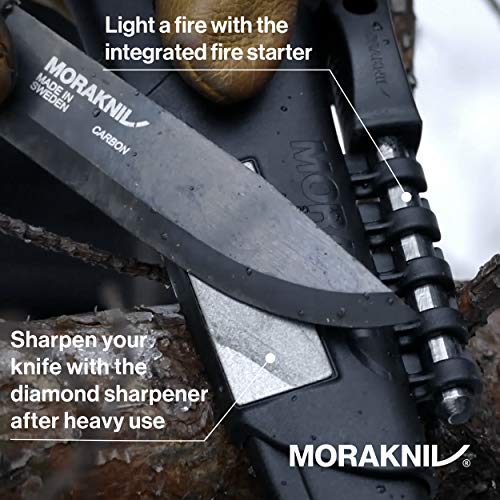 Morakniv Bushcraft Carbon Steel Survival Knife with Fire Starter and