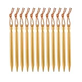 Terra Hiker Ultra-lightweight Tent Stakes, Stake Kit with Pulling Cords, Carrying Pouch, 18 cm Long Aluminum Alloy Tent Pegs for Camping Tent
