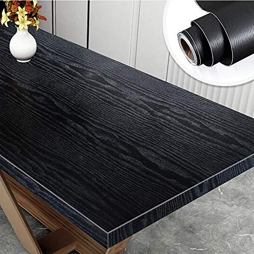 17.7”x197”Black Wood Wallpaper Black Wood Peel and Stick Wallpaper