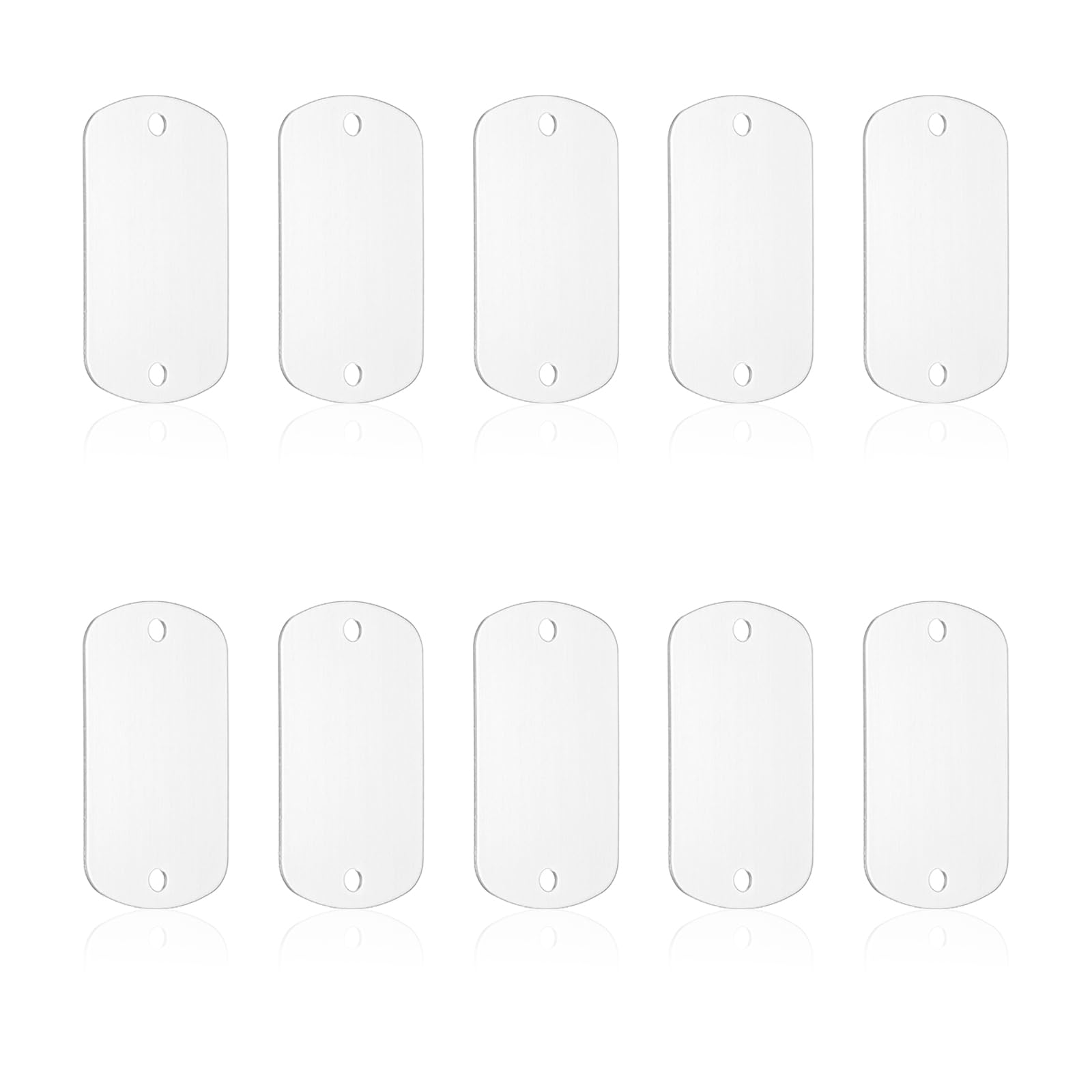 PATIKIL 10pcs Metal Stamping Blanks, Rectangle Stamping Tags Blanks Aluminum Plate DIY Name Tags 5x3cm Metal Engraving Blanks for Laser Engraving Stamping Craft Dog ID Tags, Silver Tone