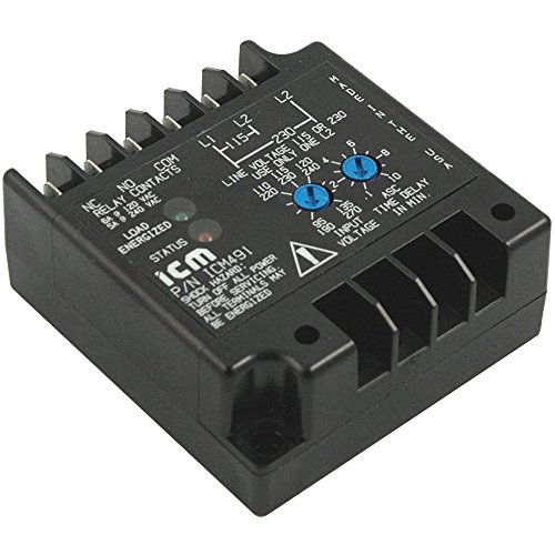 ICM Controls ICM491  Single Phase Monitor, 95-270 VAC Adjustable. ASC Timer, High/Low Voltage Protection