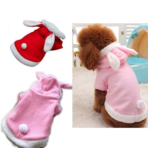 Easter Bunny dog Costume puppy hoodies dog clothes for small dogs cats (color : pink, size : m)