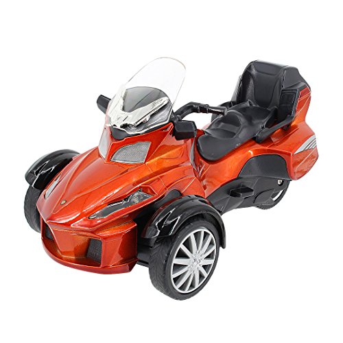 Multifit Kids 1:16 Die Cast Pullback 3 Wheel Motorcycle Toddler Music Lighting ATV Bicycle Gift Car(Orange)