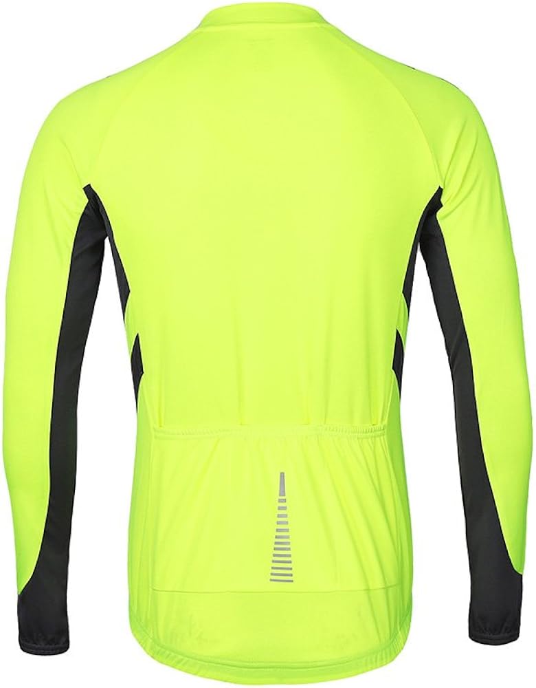 ARSUXEO Men's Full Zipper Long Sleeves Cycling Jersey Bicycle MTB Bike Shirt 6030 : Clothing