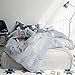 VM VOUGEMARKET Plaid Duvet Cover Set Queen,Waffle Weave Duvet Cover with Button Closure- Hotel Quality 100% Cotton - Luxurious, Comfortable, Breathable, Soft and Extremely Durable (Queen,Gray)