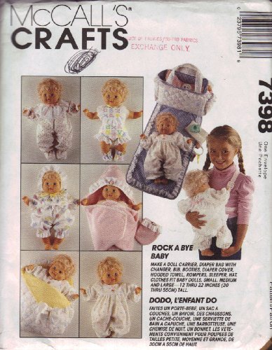 McCall's Crafts Pattern 7398 ~ Baby Doll Clothes and Accessories