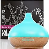 Berry Ave Aroma Therapy Essential Oil Diffuser, Ultrasonic Cool Mist Humidifier for Office Home or Baby, Adjustable 7 Color LED, Timer and Auto-Shut Off Safety Feature ( 300ml, Wood Grain)