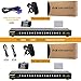 JideTech HDMI USB KVM Switch 16 Port Up to 4K@30Hz Resolution with USB 2.0 Hub Support Hotkey Mouse Switching for Linux, Windows, Mac, Unix