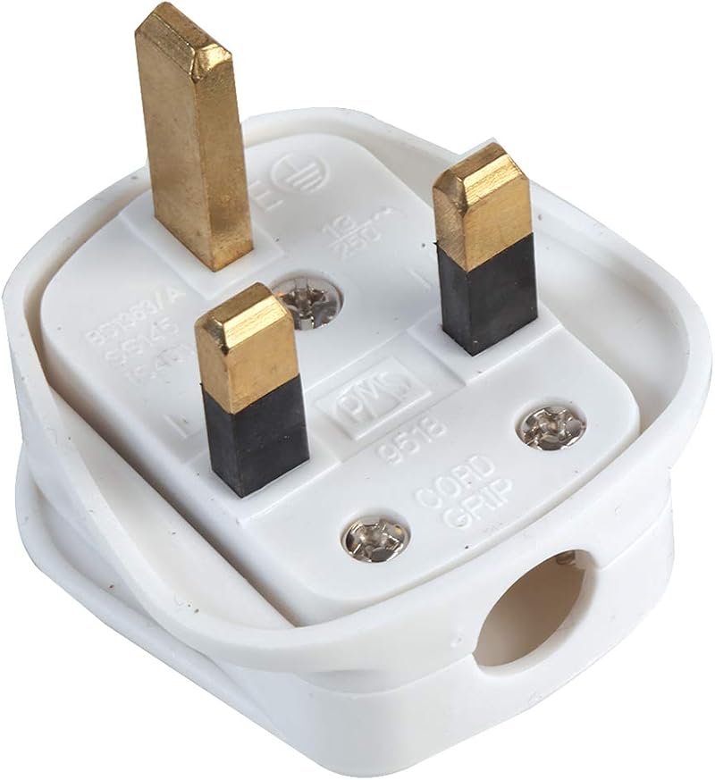 PRO ELEC 9518 5A White 13A UK Mains Plug with 5A Fuse