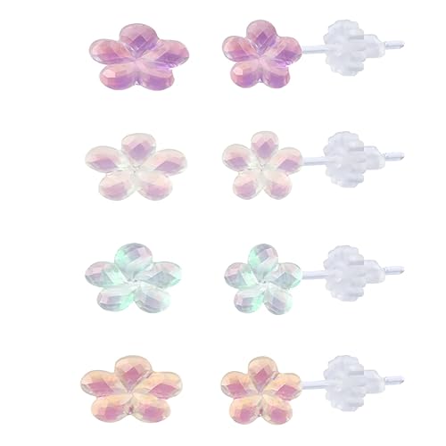 Plastic Earrings,Colorful Clear Earrings for Sports/Work,Plastic