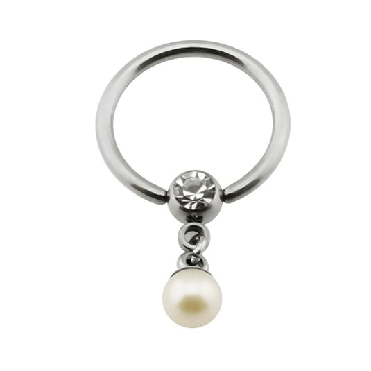 eeddoo Perlen BRUSTWARZENPIERCING-Ring mit Kristallen - Brustpiercing für Brustwarzen Nippel Nipple Intimpiercing - aus Edels