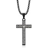 DNBVII Stainless Steel Cross Necklace Lord's Prayer Pendant, Intricate Engraving for Men Women, Faith & Protection with Chain