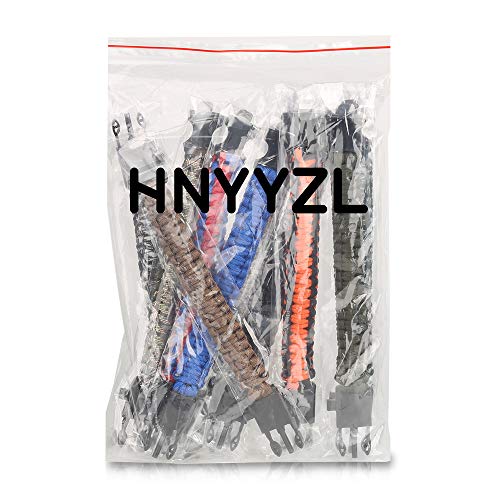 HNYYZL 10 Pack Paracord Bracelet Kit Outdoor Survival Bracelet Camping Hiking Gear with Compass, Fire Starter, Whistle and Emergency Knife