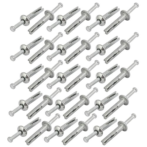 uxcell 6mm Dia 30mm Depth Zinc Alloy Hammer Drive Anchor Expansion Bolt 30pcs