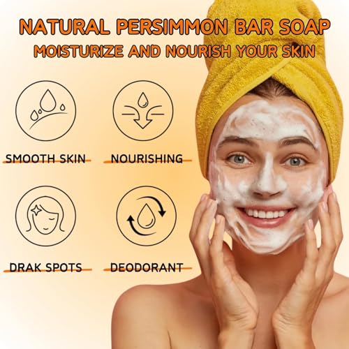LBOYLOVE® Persimmon Goats Milk Soap,Natural Deodorant Persimmon Goat Milk Soap,Improve Body Odor Bar Soaps for Men & Women,Nourishing&Hydrating Natural Soaps(2PCS)