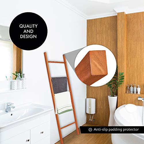 Blanket Ladders for The Living Room, 5 ft Ladder Blanket Holder, White