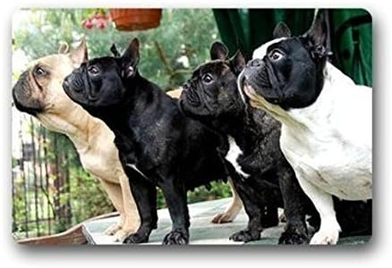 Hi,Doormat Custom French Bulldog Pack Non-Woven Fabric Top Custom Doormat Indoor Outdoors Floor Mat Gate Pad Cover( 23.6 X 15.7 Inch)