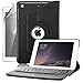 iPad Mini Case with Keyboard, Boriyuan 360 Degree Rotating Stand Detachable Wireless Bluetooth Keyboard PU Leather Cover for Apple iPad Mini 1/Mini 2/Mini 3 with Screen Protector and Stylus, Black