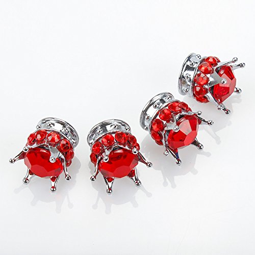 TASIRO Pure Handmade Bling Bling Rhinestones Stainless Steel Car License Plate Frame Bonus Matching Screws Caps (Silver/red Valve Cap)