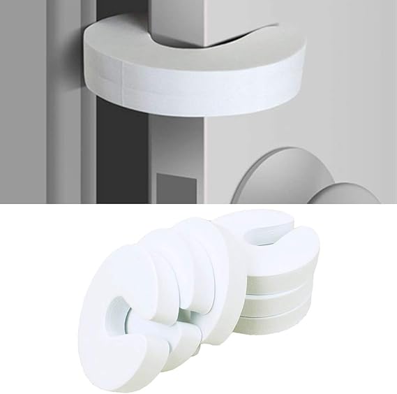 6pcs Baby Door Stopper White Foam Door Finger Guards Jammer for Child Safety Finger Protection