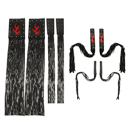 Alamor Motorcycle Tassel Fringe Grips Lever Cover Leather compatible with Harley Chopper Cruiser