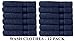 COTTON CRAFT Ultra Soft Washcloths - 12 Pack 100% Cotton Facecloths - Baby Wash Cloths - Absorbent Quick Dry Everyday Luxury Bathroom Kitchen Spa Gym Pool Dorm - Plush 580 GSM - 12x12 - Navy