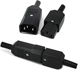 YINGSC IEC 320 C14 Power Plug Socket 2 Pair Panel Mount 250V 10A Connector view 6
