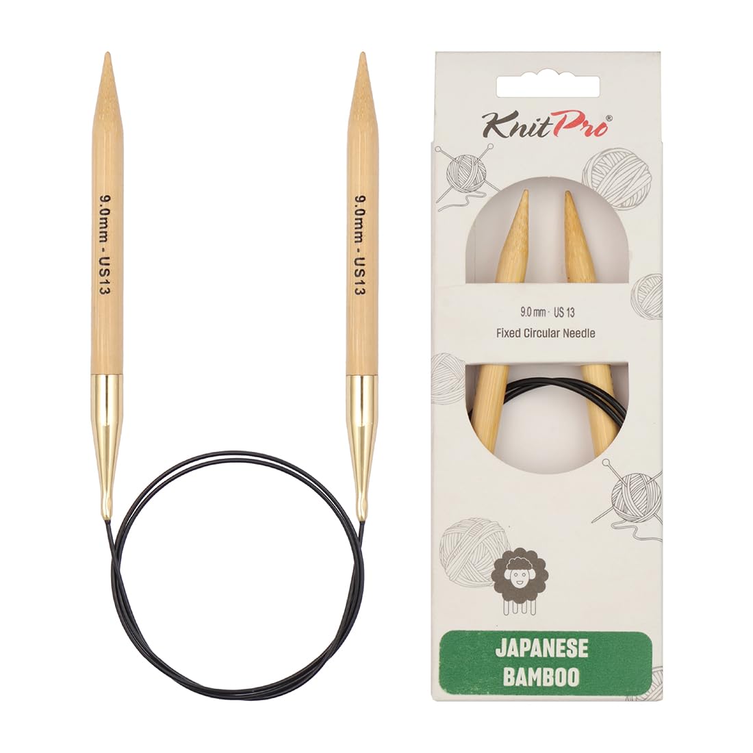 KnitPro Bamboo Fixed Circular Needles 32" (80cm) | 9.00mm — image 1