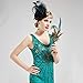 BABEYOND Art Deco 1920s Flapper Headpiece Roaring 20s Great Gatsby Feather Headband 1920s Flapper Gatsby Accessories (Black)