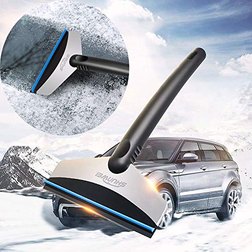 XGao Snow Brush and Ice Scraper, Snow Scraper and Brush, Snow Scraper with Brush, Multifunctional Stainless Steel Snow Shovel Portable Cleaning Tool Ice Vehicle Car Windshield Scraper (Red)