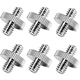 6 Pack International Standard 1/4"-20 Male to 1/4"-20 Male Threaded Tripod Screw Adapter Standard Tripod Mounting Thread Camera Screw Adapter Converter,Precision Made