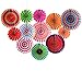 Threemart Fiesta Colorful Paper Fans Lantern for Wedding Birthday Carnival Party Supplies-12 Pack