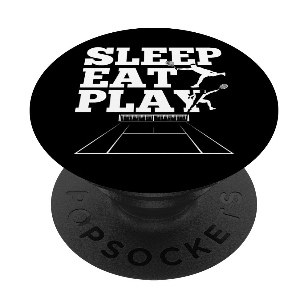 Sleep Eat Play Tennis Court Fan Player Birthday PopSockets PopGrip: Swappable Grip for Phones & Tablets