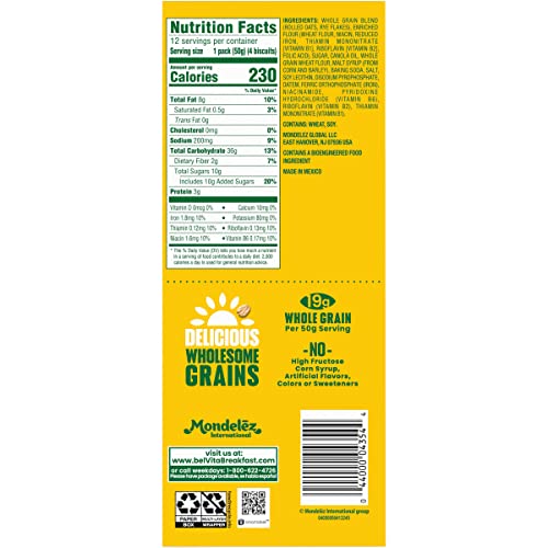 BELVITA BREAKFAST BARS BISCUITS, GOLDEN OAT, VALUE PACK, 12 PACKS (4 BISCUITS PER PACK)