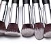 Jessup 10pcs Black/Silver Professional Liquid Kabuki Brushes Foundation Blush Makeup Brushes Set Beauty Cosmetics Eye Make Up Tools