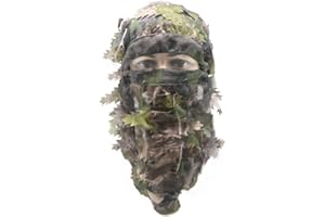 EAMBER Ghillie Camouflage Leafy Hat 3D Full Face Mask Headwear Turkey Camo Hunter Hunting Accessories
