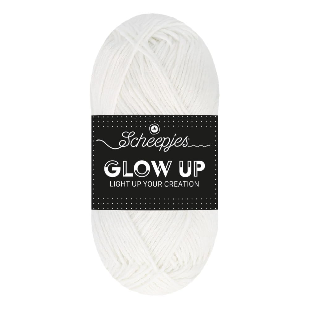 Scheepjes - Scheepjes Glow Up 1001 Luminescent White (105m) Lightweight and Durable Yarn - 1x50g
