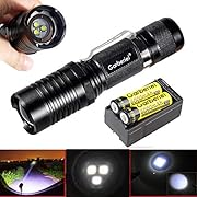 Garberiel Rechargeable Flashlight Small 3xT6 LED Flashlight 3000 Lumens Super Bright 5 Modes Waterproof Adjust Focus Flashlight Torch with Battery and Charger