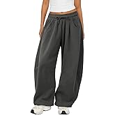 Pungdra Womens Barrel Sweatpants Wide Leg Sweat Pants for Women Elastic Waisted Drawstring Pants Casual Athletic Fall Clothes