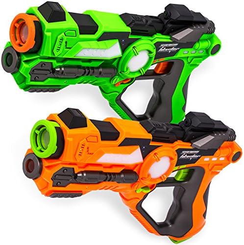 Laser Tag for Kids Laser Tag Gun Set of 2 Multiplayer Infrared Toy Lazer Tag Guns for Kids Laser Tag Kit Lazer Tag Set (Orange Green)