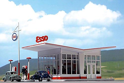 Busch HO Scale 1950s ESSO Gas/Petrol Station Model Train Building 1005