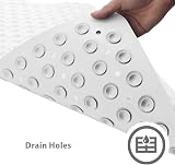 ANSIO Bath Mat Non Slip 100 x 40 cm White with Drain Holes view 5